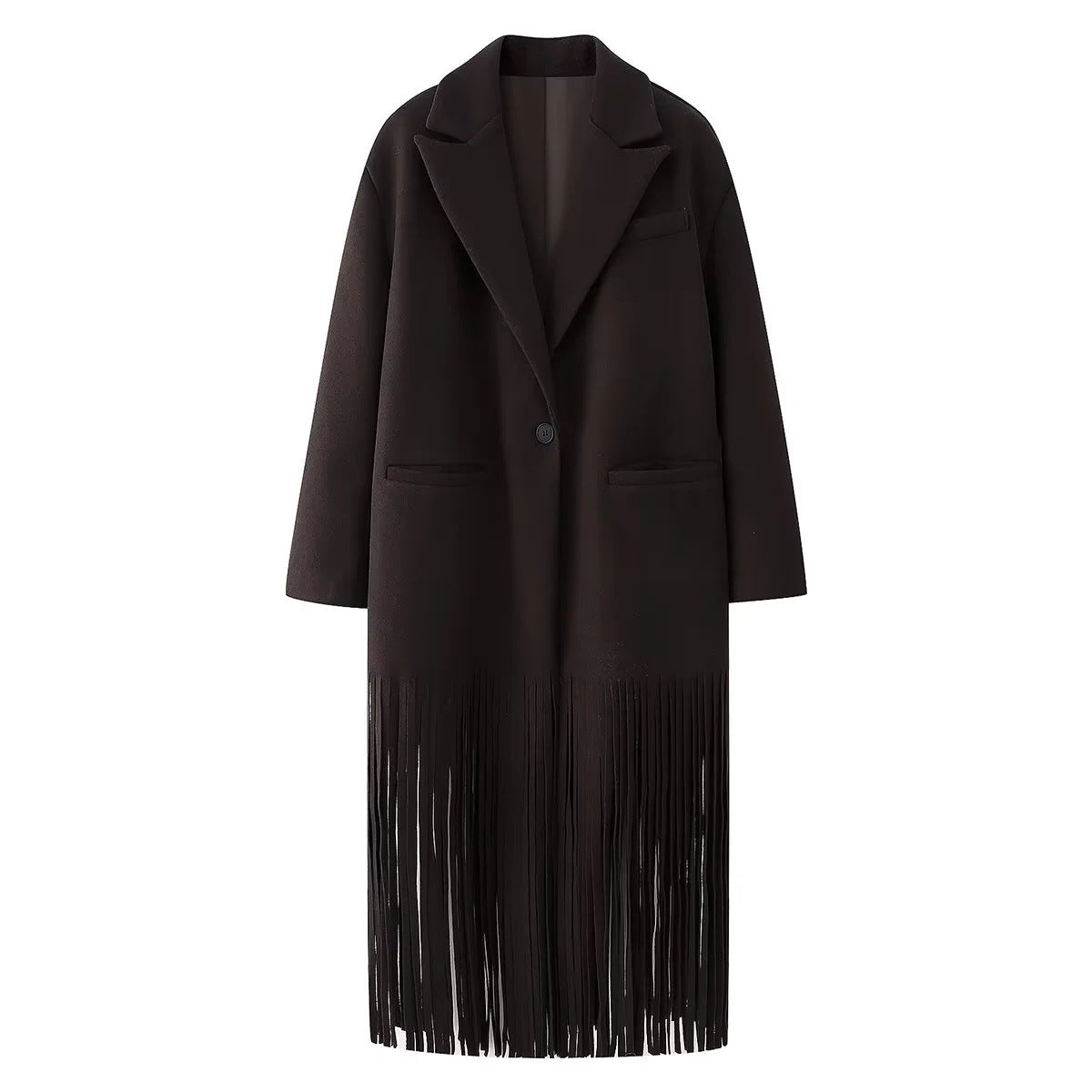 Women's Street Fashion Tassel Woolen Coat