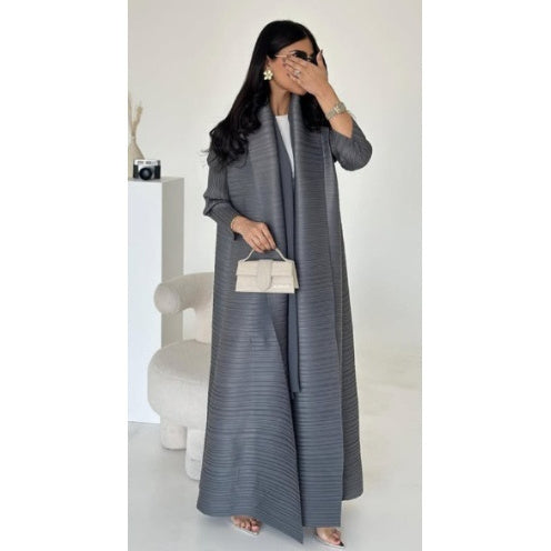 Pleated Trench Djellaba Hot-selling Printed Shawl Cardigan Ethnic Style Cloak Coat