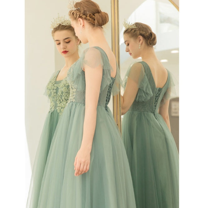 New Light Green Bridal Wedding Toast Dress