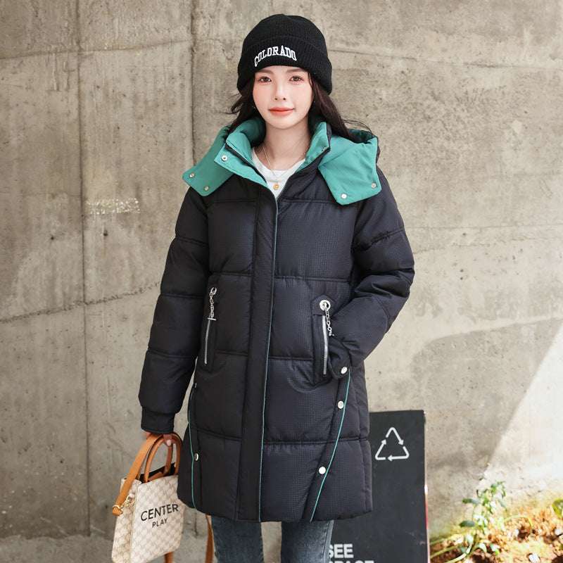 Winter Loose Down Cotton-padded Coat Women's Coat Mid-length Thickened