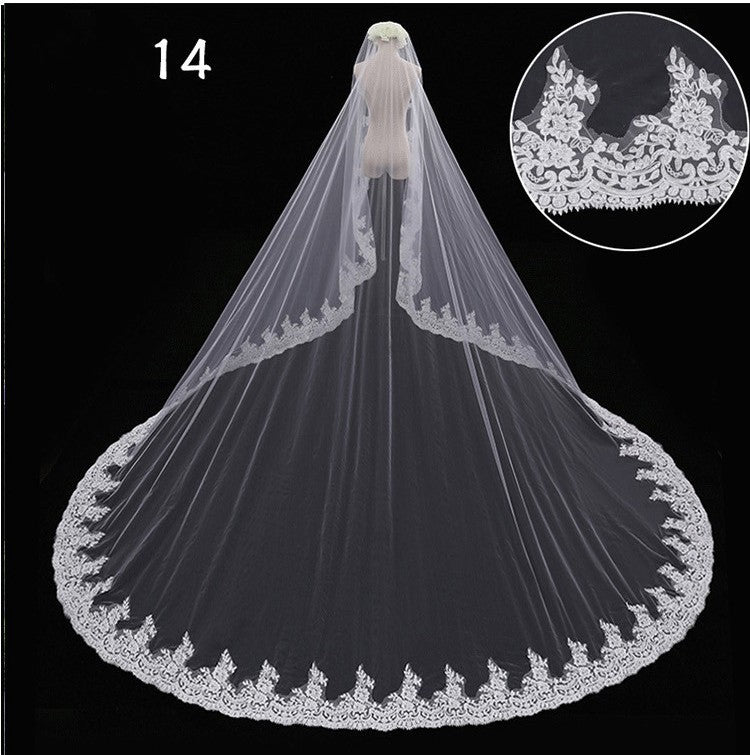 Bridal Wedding Long Tail Luxury Fairy Wedding Veil