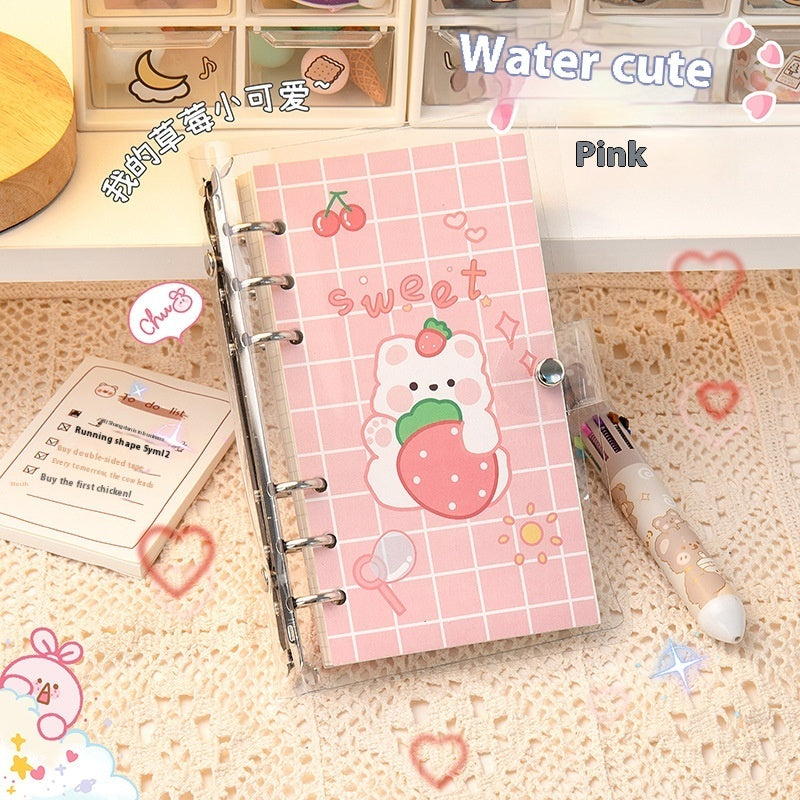 Cartoon Loose Spiral Notebook Cute Accounting Girl Heart Journal Book