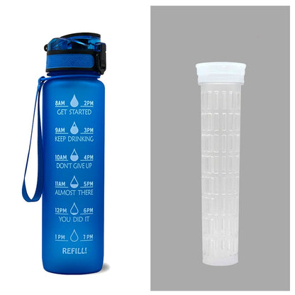 1L Motivational Water Bottle with Time Marker for Hydration Success - Mallora Shop
