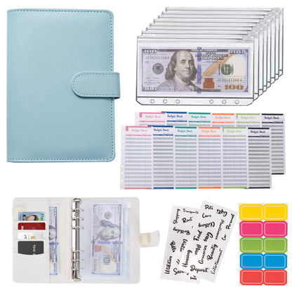 Macaron Loose-leaf Leather Notebook with Zipper Wallet