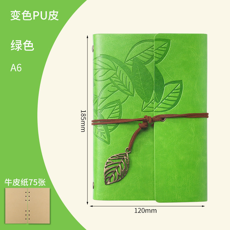 Creative Notebook Stationery One Leaf Zhiqiu Travel Diary Book Loose Leaf Vintage Leaves One Piece