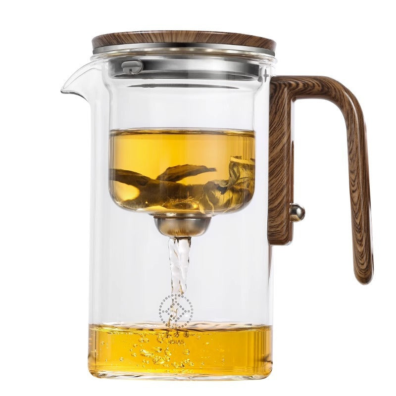 One Click Magnetic Teapot with Wood Handle
