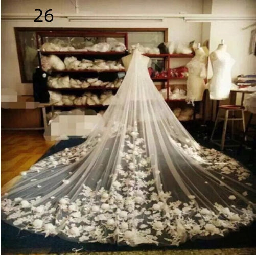 Bridal Wedding Long Tail Luxury Fairy Wedding Veil