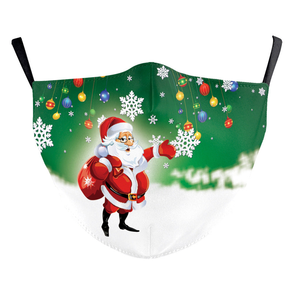 Christmas Digital Printing Double-layer Dust Mask