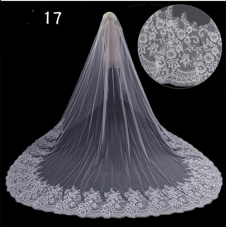 Bridal Wedding Long Tail Luxury Fairy Wedding Veil