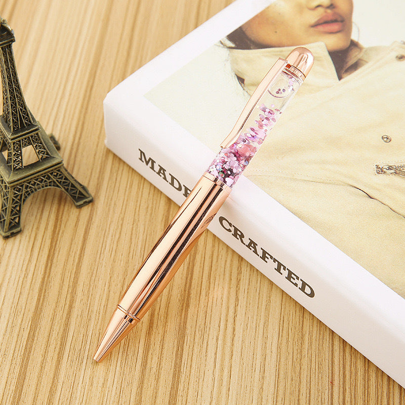 Stationery Large Fat Rose Gold Liquid Ball Pen