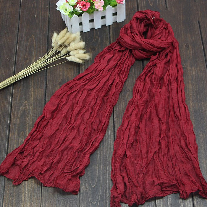 Bali Pure Cotton Yarn Fold Scarf Children Candy Color Autumn