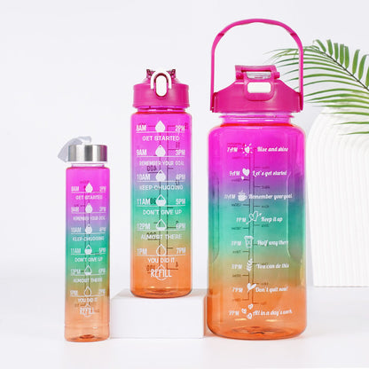 3-in-1 Motivational Water Bottles Set with Gradient Color Design - Mallora Shop
