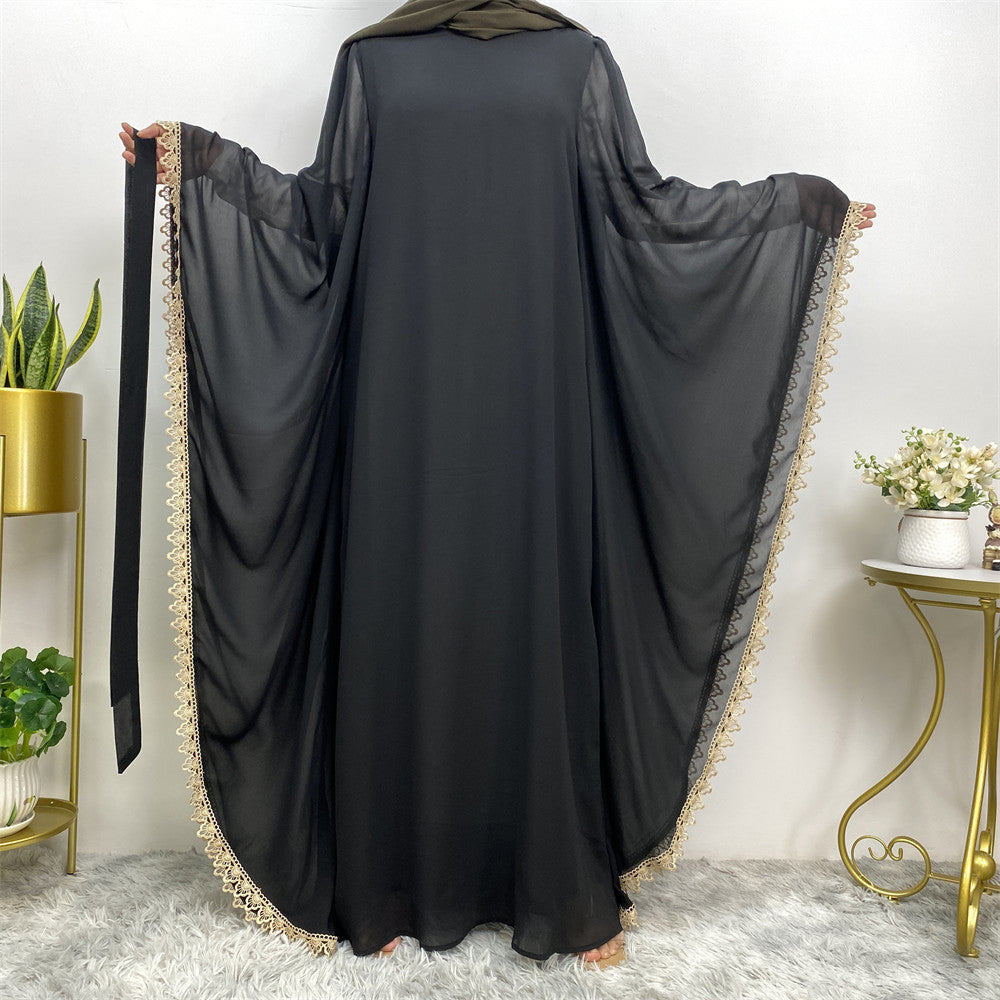 Long Sleeved Robe With Loose Lace Up Stitching For Women