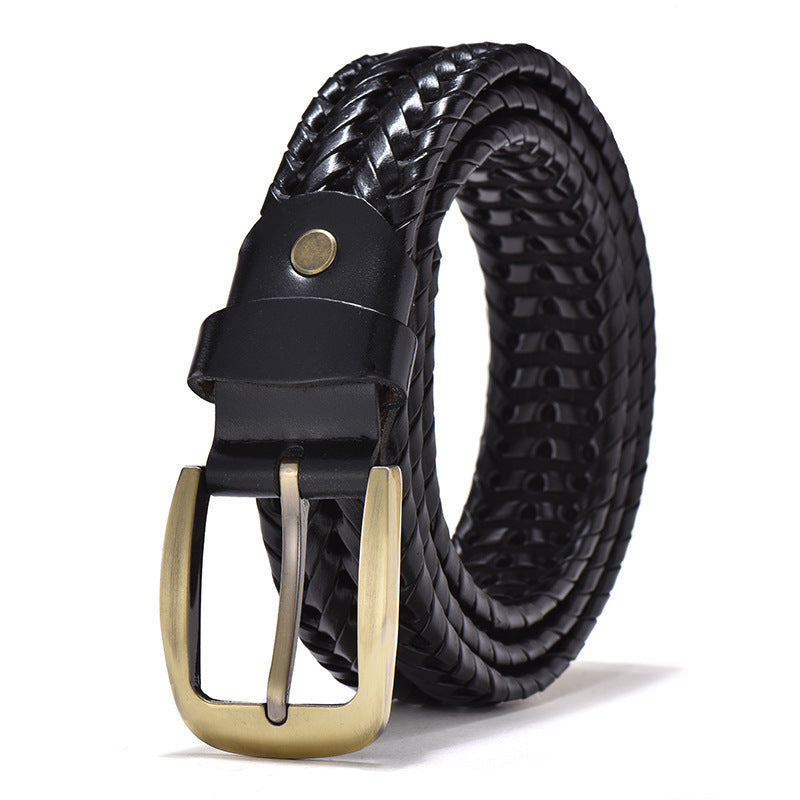 Hand Woven Belt Men's Vintage Breathable Pin Buckle