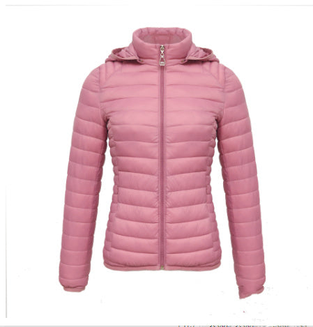 Women Autumn And Winter Zipper Short Hooded Detachable Cotton-padded Coat