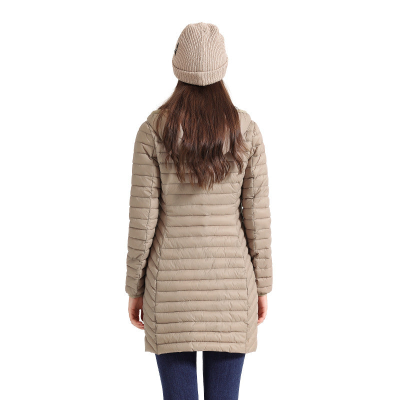 Women Lightweight Mid-length Slim-fit Cotton-padded Jacket