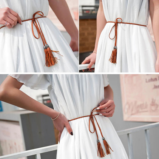 Women's Woven Belt Tassel Decorative Waist Chain