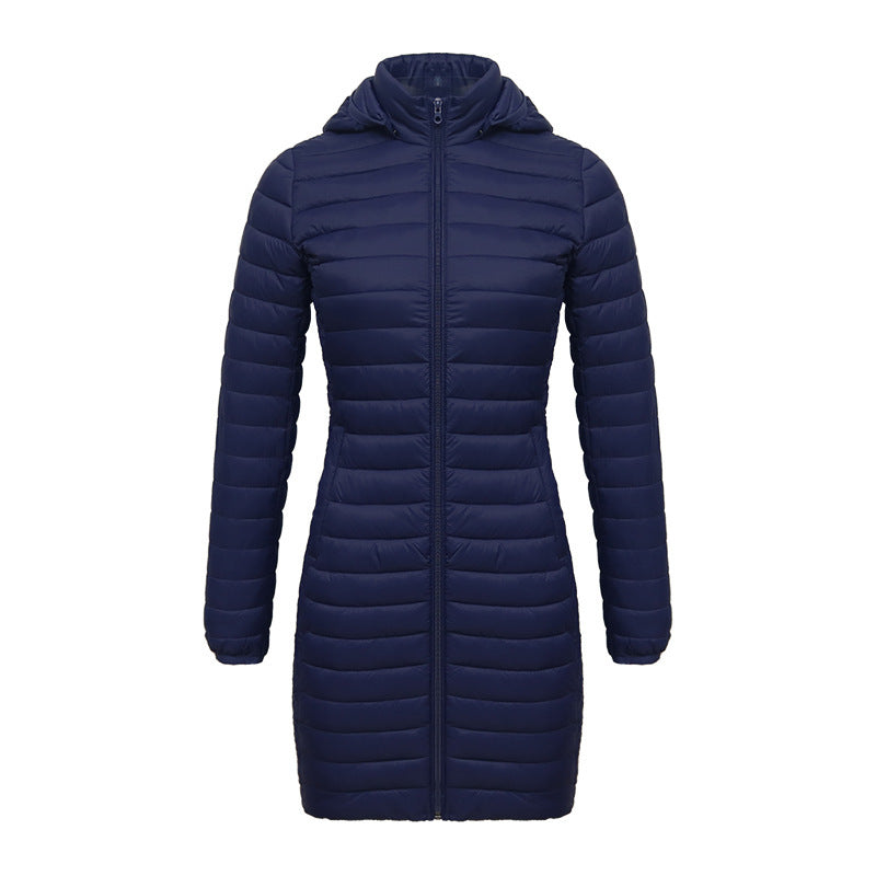 Women Lightweight Mid-length Slim-fit Cotton-padded Jacket