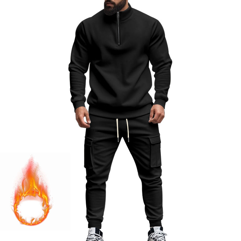 American Men's Casual Fleece-lined Thermal Zipper