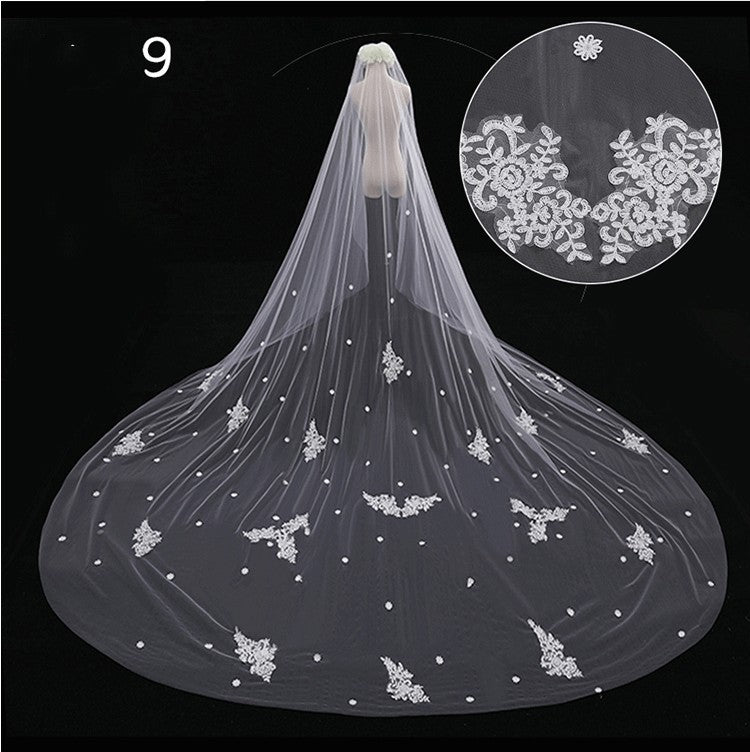 Bridal Wedding Long Tail Luxury Fairy Wedding Veil