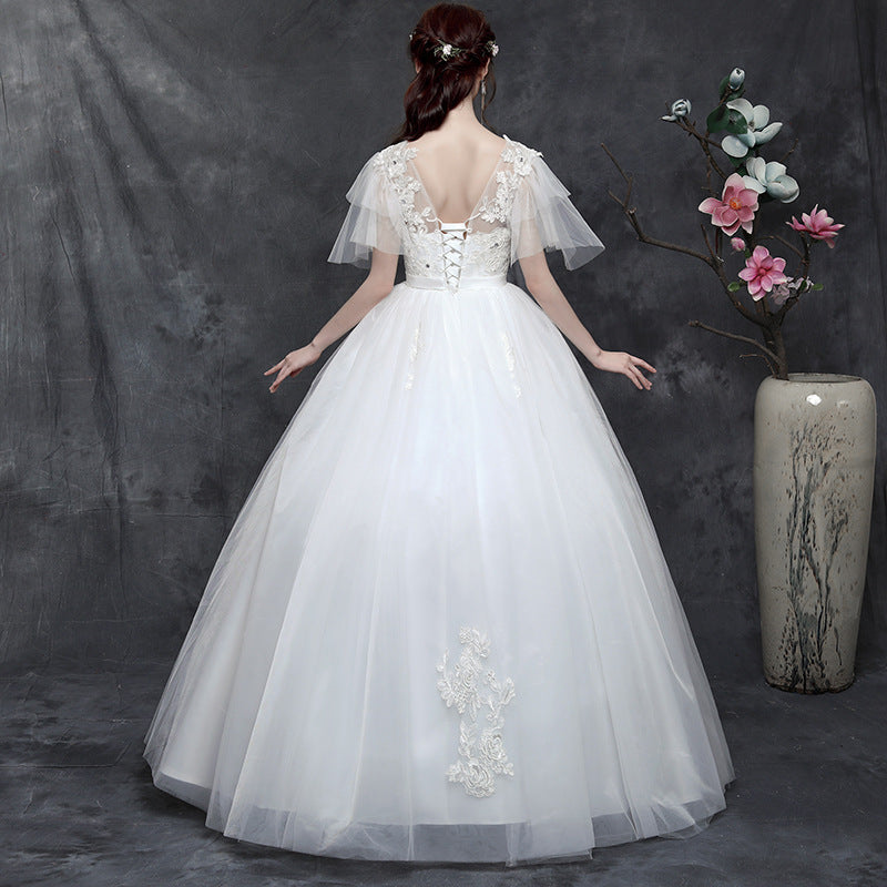 Large Size Wedding Dress Fat Bride Married Master Wedding Dress Was Thin And Simple Studio Covering Arms