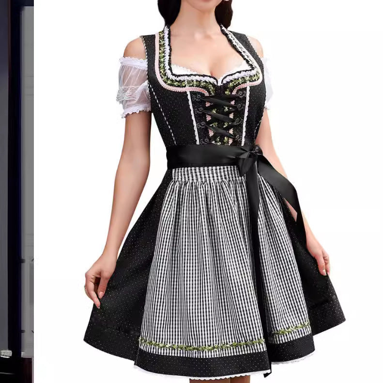 Halloween Maid Uniform Barpool Women's Sexy Mini Dress Dirndl