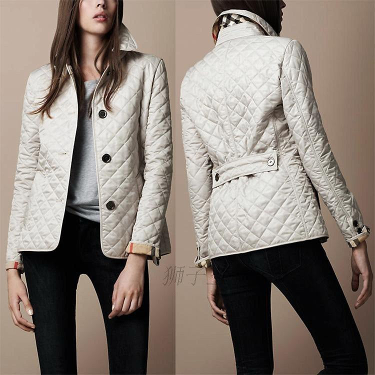 Women Elegant Lapel Cotton-padded Jacket