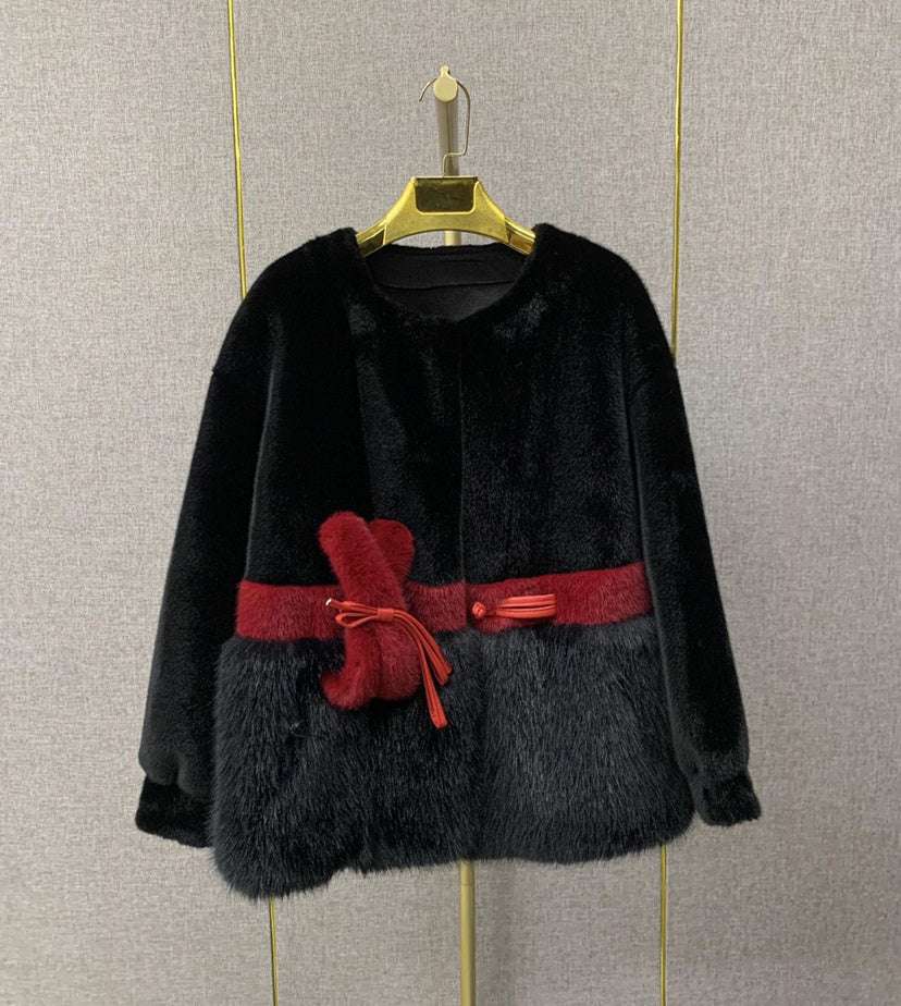 Faux Fur Coat Classic Style Slimming All-matching Western Style