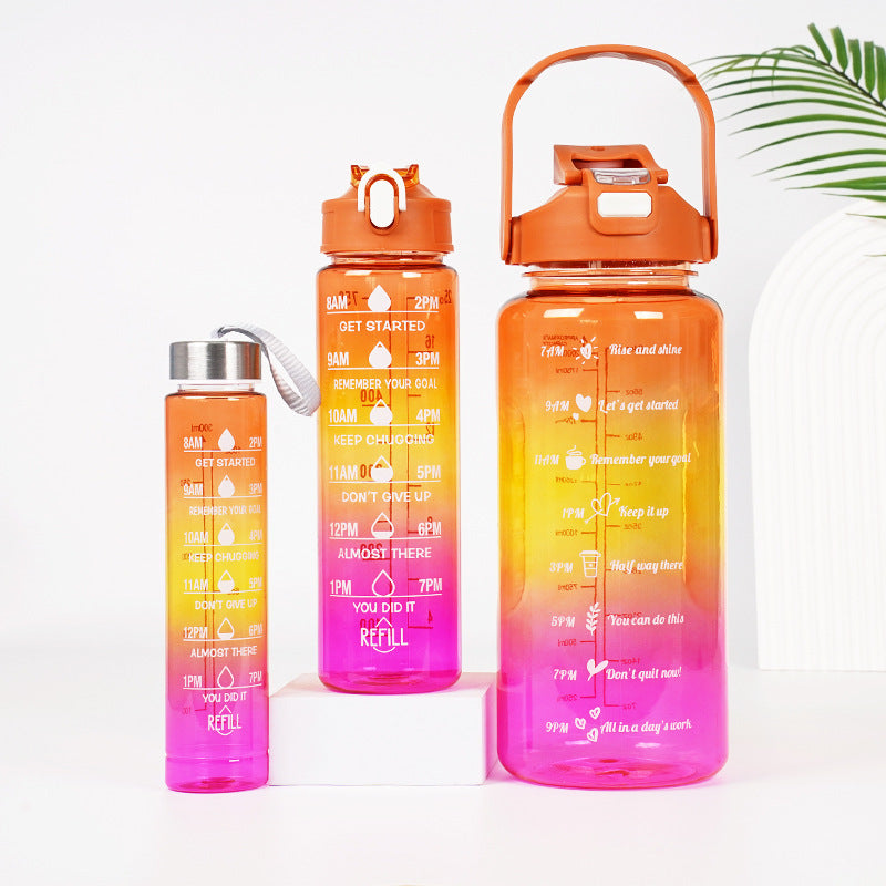 3-in-1 Motivational Water Bottles Set with Gradient Color Design - Mallora Shop