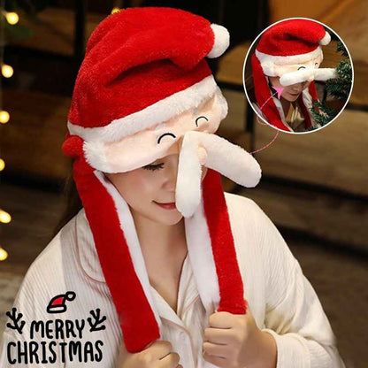 Novel Movable Christmas Hat Winter Cute Santa Claus Snowman Elk Hat