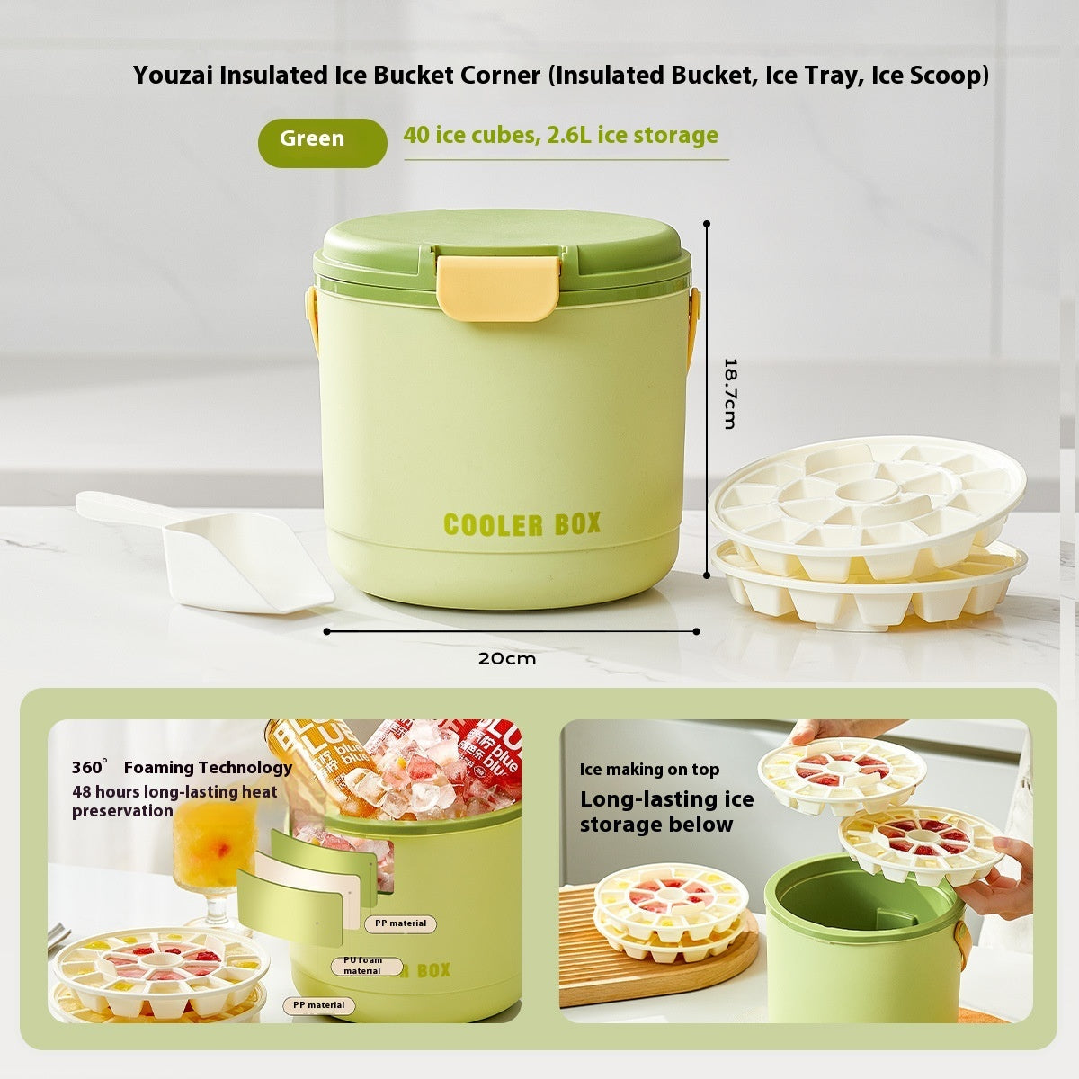 Camping Outdoor Press Ice Cube Insulation Barrel