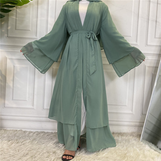 Fashionable Muslim Cardigan Chiffon Robe