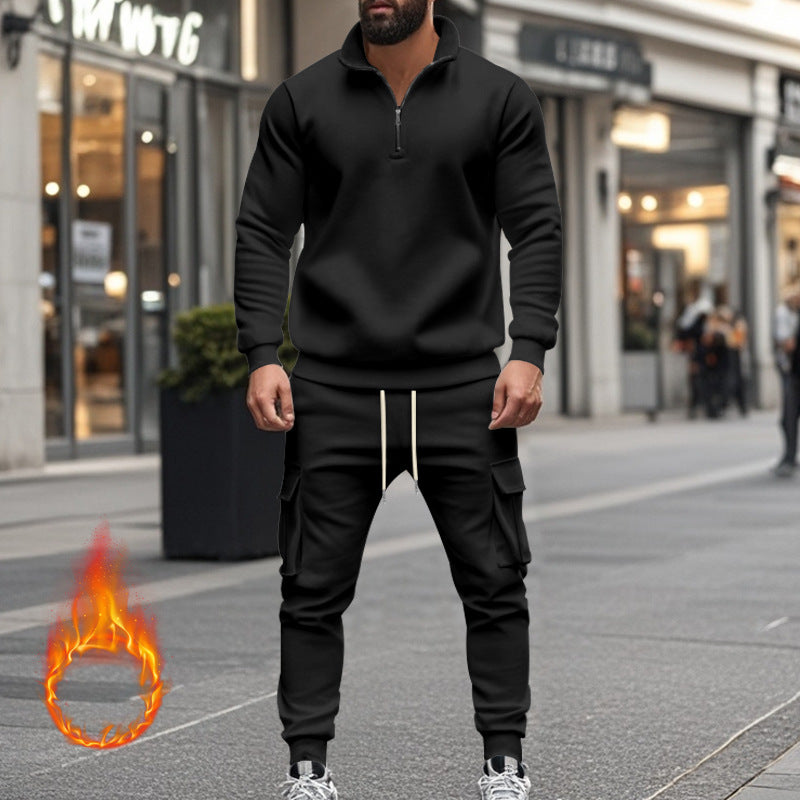 American Men's Casual Fleece-lined Thermal Zipper