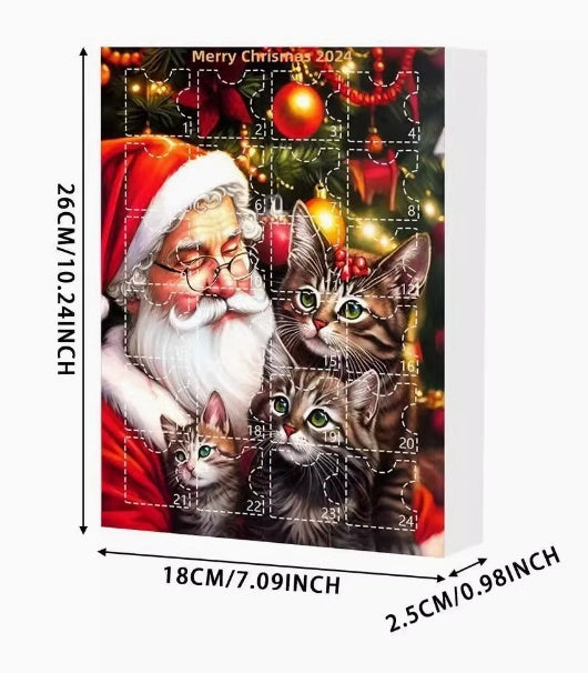 Cute Christmas Advent Cat Countdown Acrylic Calendar