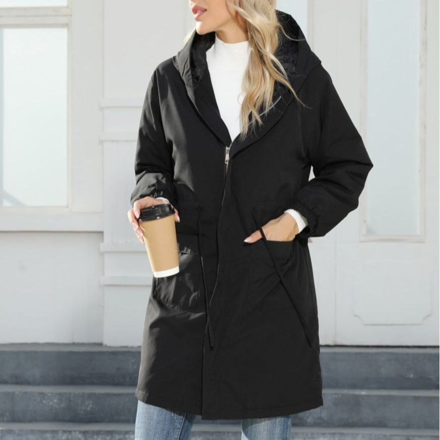 Women's Hooded Fleece Trench Coat Women's Gore-Tex Jacket