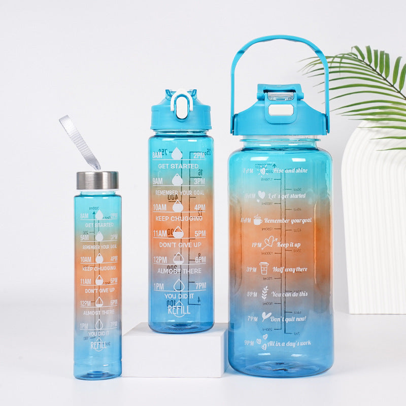 3-in-1 Motivational Water Bottles Set with Gradient Color Design - Mallora Shop