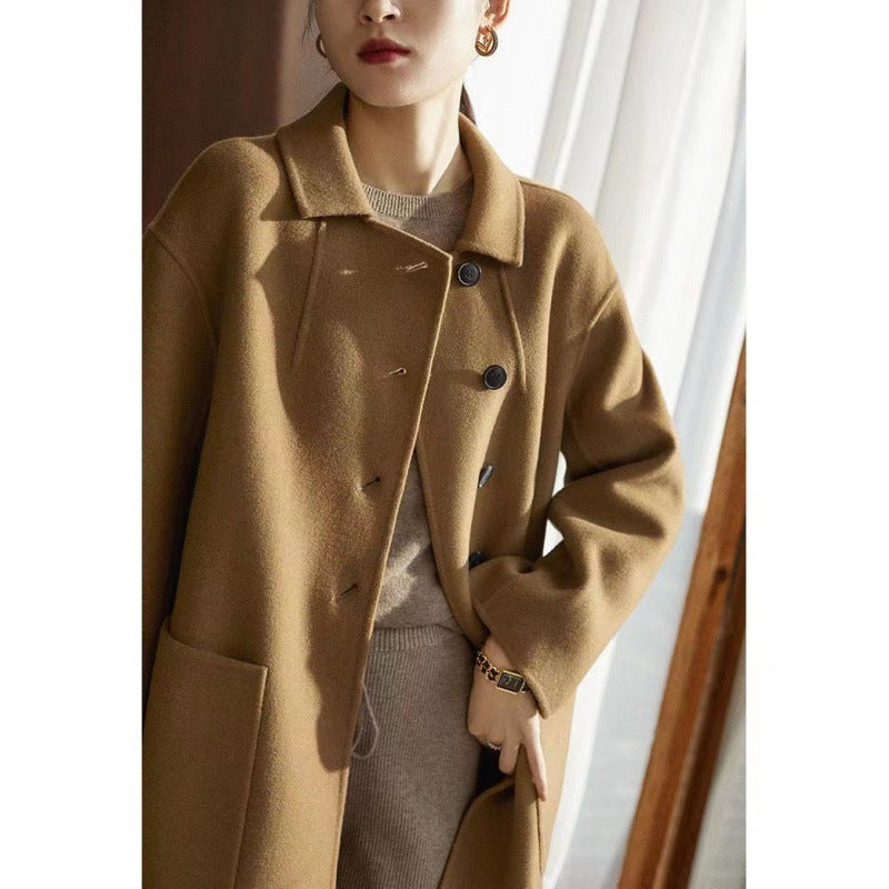 Women's Woolen Coat Plus Size Loose Mid-length