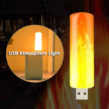 USB Atmosphere Light - LED Flame Effect Portable Night Lamp - Mallora Shop
