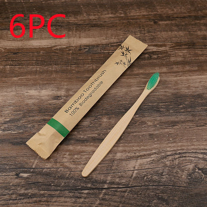 10Pcs Colorful Bamboo Toothbrush Set - Soft Bristle - Mallora Shop