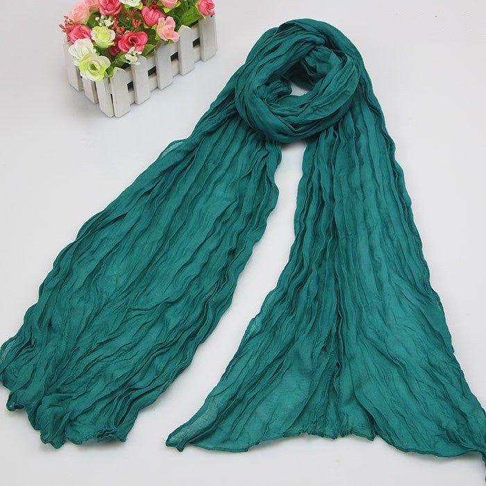 Bali Pure Cotton Yarn Fold Scarf Children Candy Color Autumn