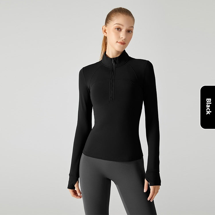 Fleece-lined Long Sleeve  Yoga Top