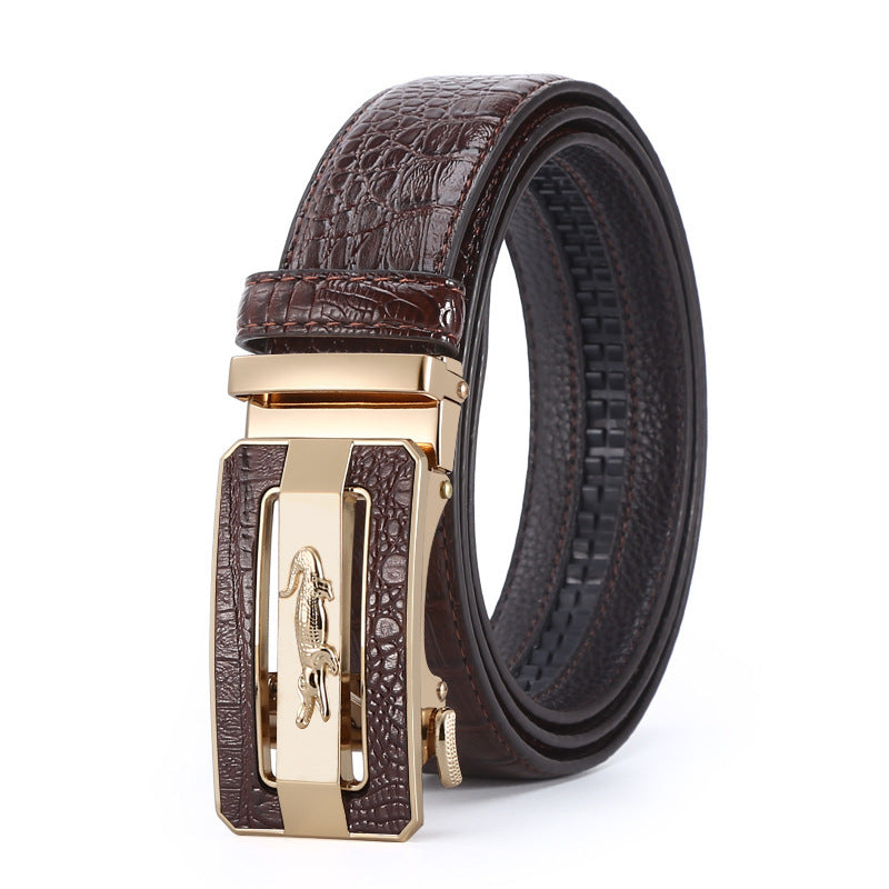 Men's Crocodile Belt Alloy Comfort Click Belt