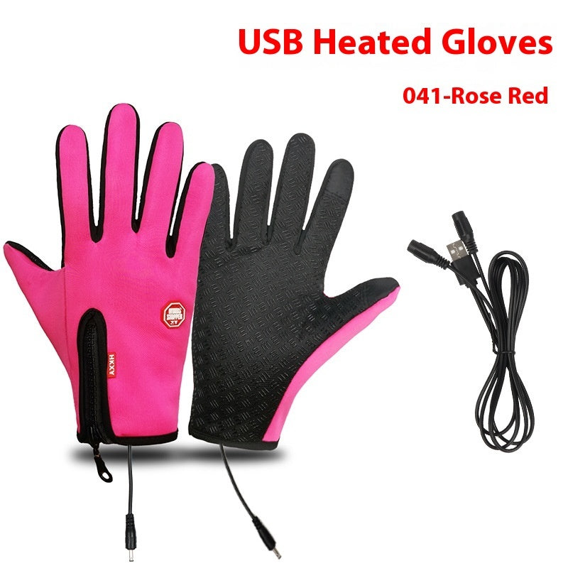 USB Electric Heating Heating Gloves Winter Outdoors Sports Skiing Warm Waterproof Non-slip