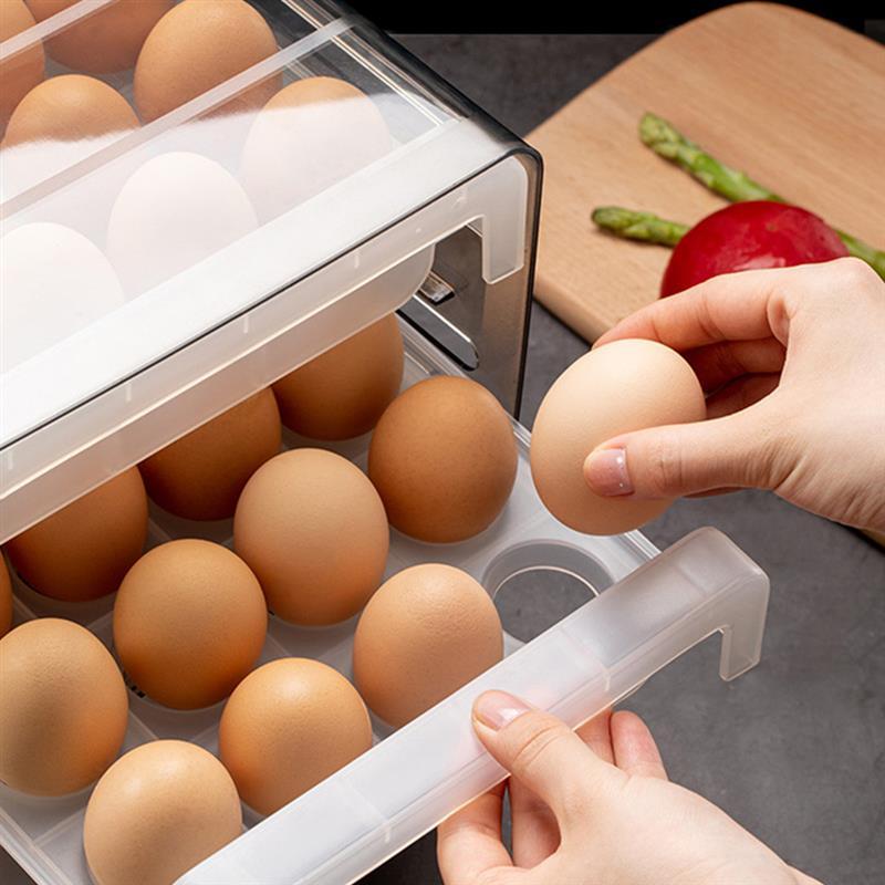 Double-layer Egg Storage Box – Transparent Drawer Storage Rack - Mallora Shop