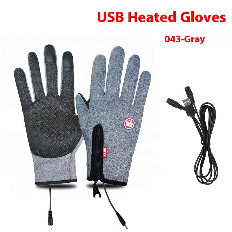 USB Electric Heating Heating Gloves Winter Outdoors Sports Skiing Warm Waterproof Non-slip