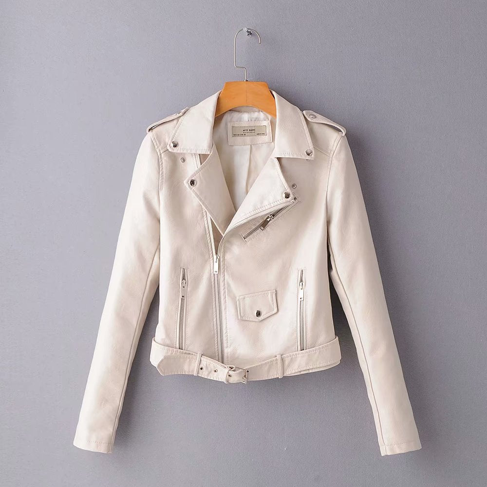 autumn and winter women's clothing coat Korean version of the Korean version of women's leather jacket fashion women's clothing wholesale