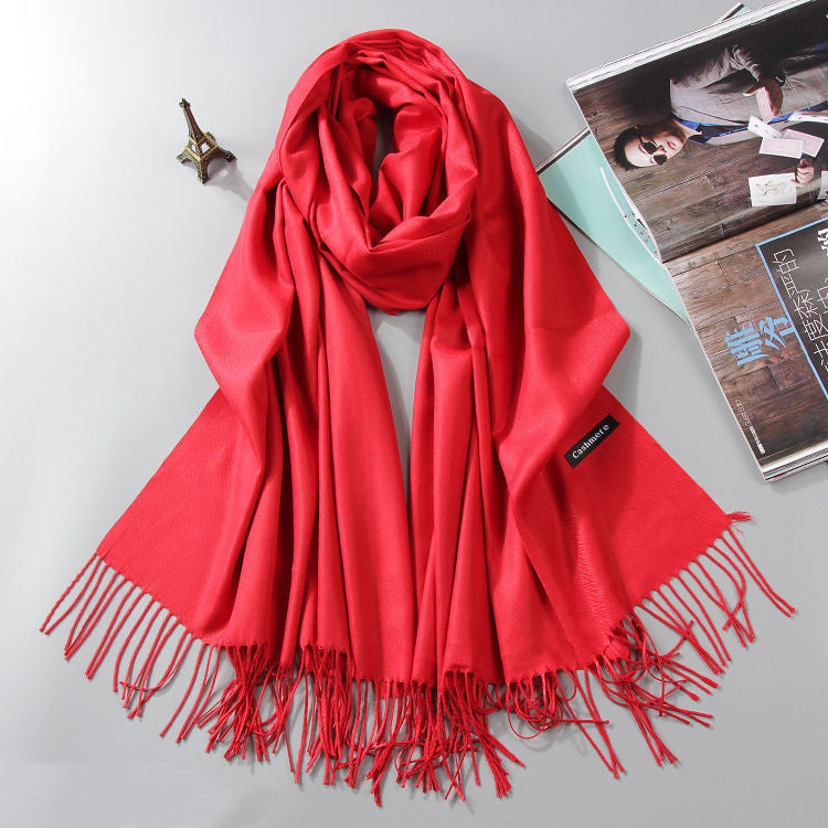 Fashion Cashmere Dual-use Shawl Warm Scarf