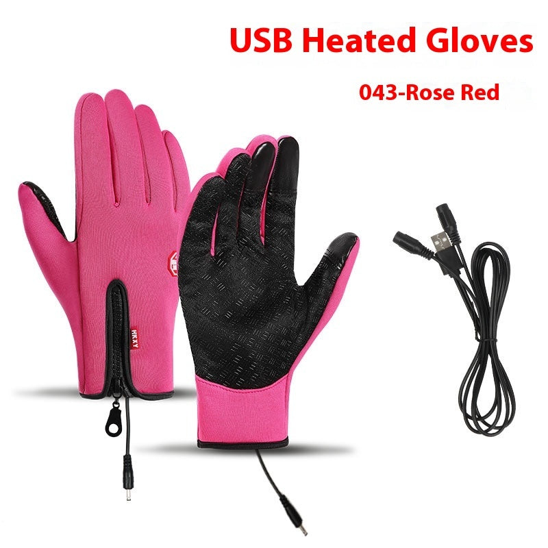 USB Electric Heating Heating Gloves Winter Outdoors Sports Skiing Warm Waterproof Non-slip