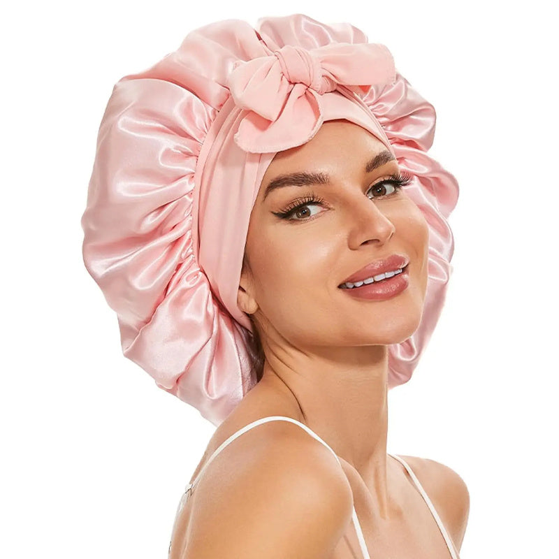 New Silk Bonnet For Sleeping Women Satin Bonnet Hair Bonnet Night Sleep Cap Scarf Wrap For Curly Hair With Tie Band For Curly Hair