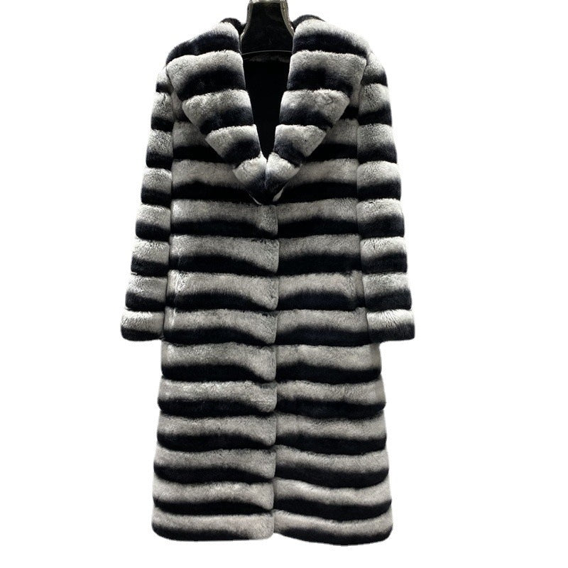 Women's Minimalist And Versatile Standing Collar Fur Jacket